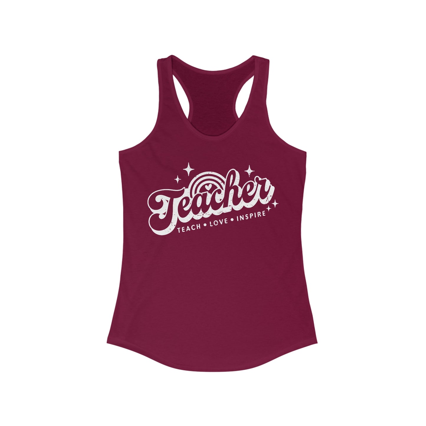 Teacher Teach Love Inspire Women's Ideal Racerback Tank