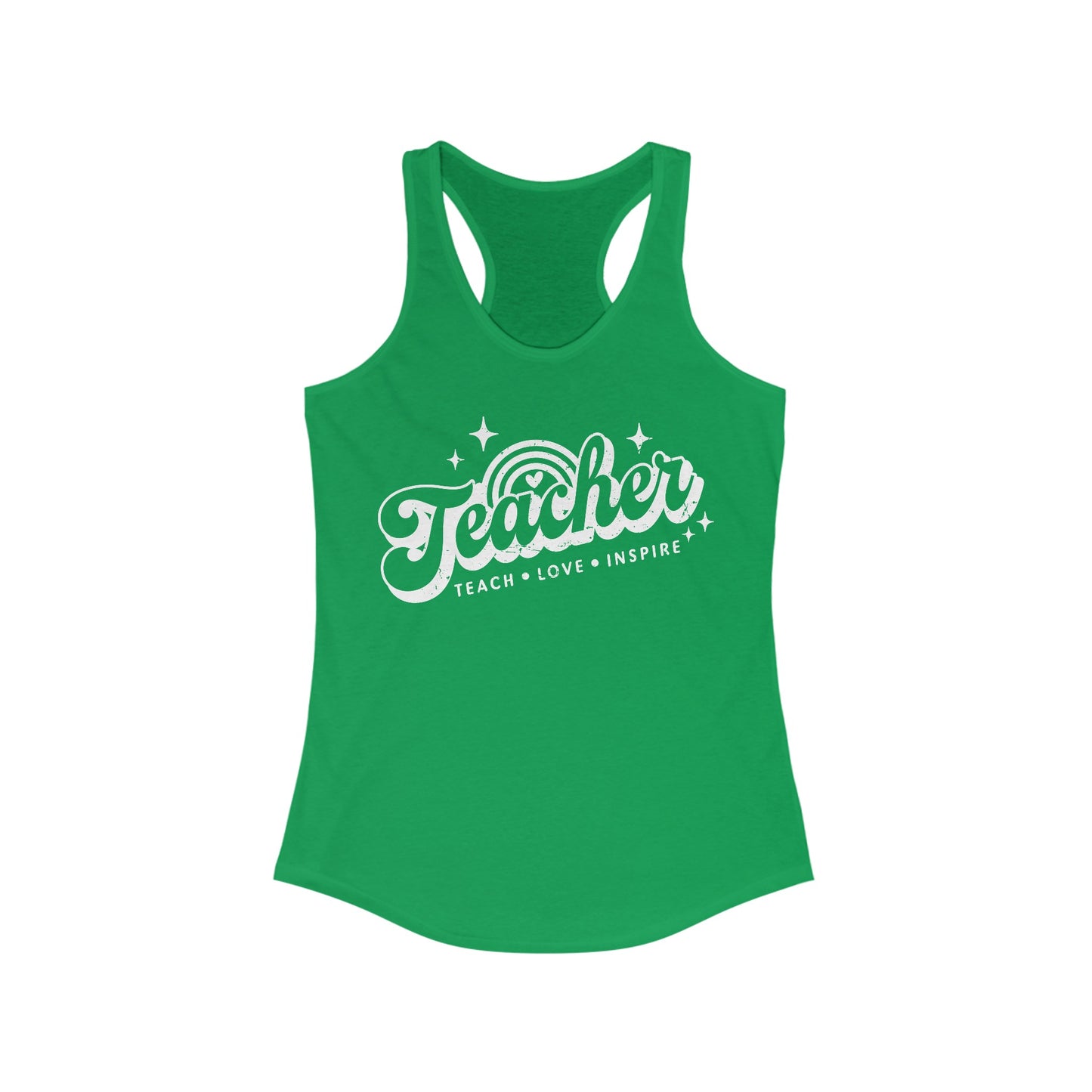 Teacher Teach Love Inspire Women's Ideal Racerback Tank