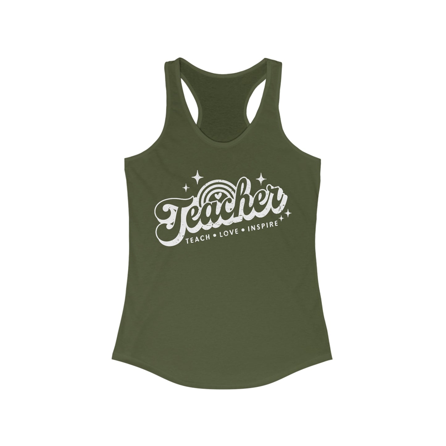 Teacher Teach Love Inspire Women's Ideal Racerback Tank