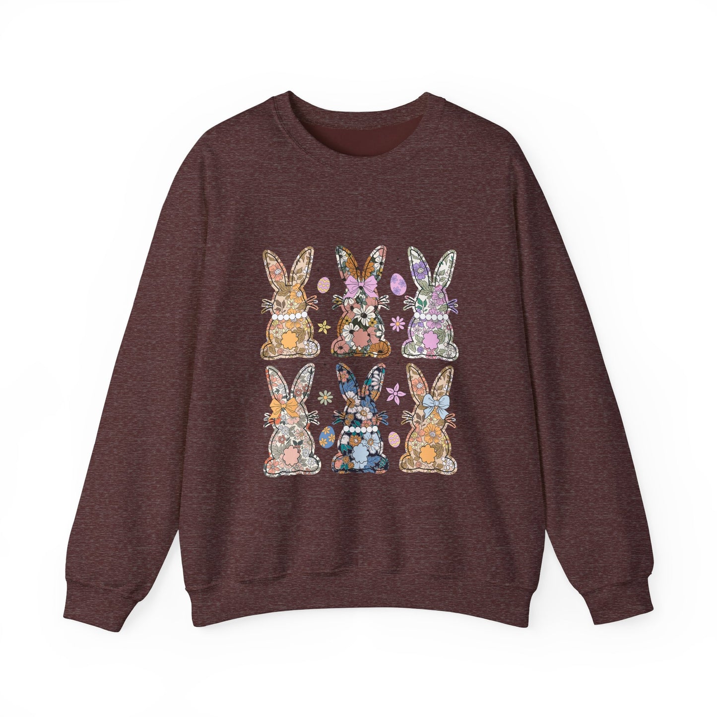 Floral Bunnies Heavy Blend™ Crewneck Sweatshirt