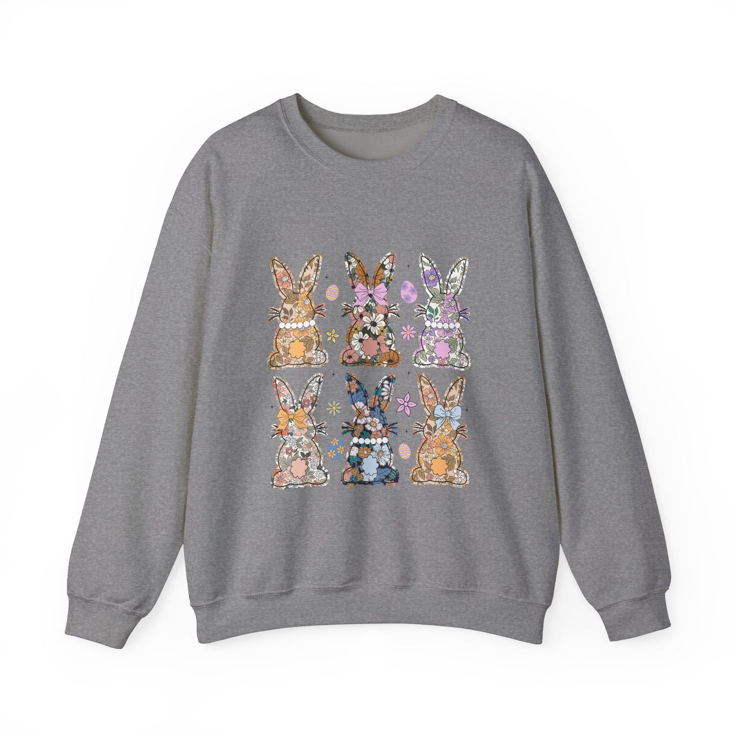 Floral Bunnies Heavy Blend™ Crewneck Sweatshirt