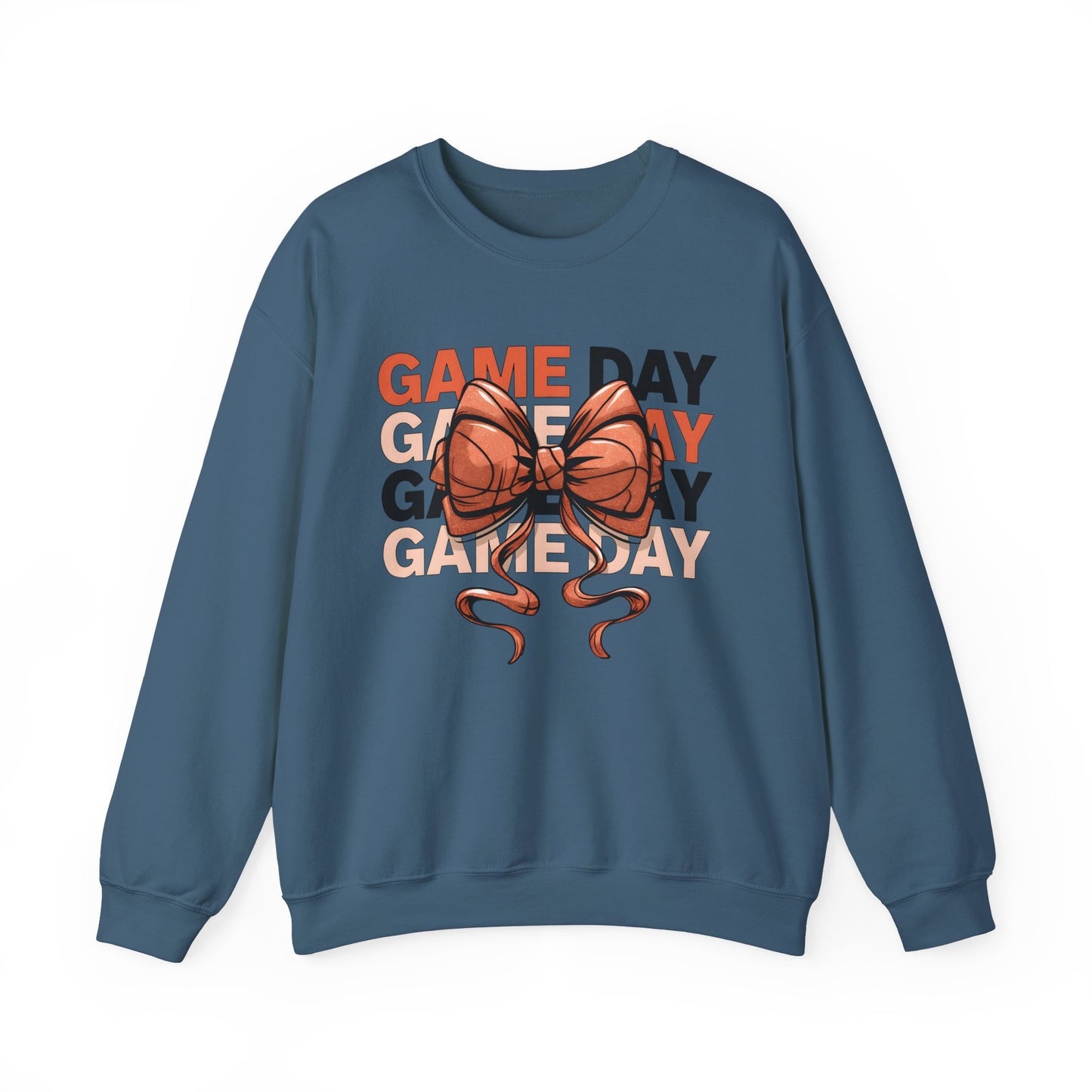 Game Day Basketball Bow Heavy Blend™ Crewneck Sweatshirt