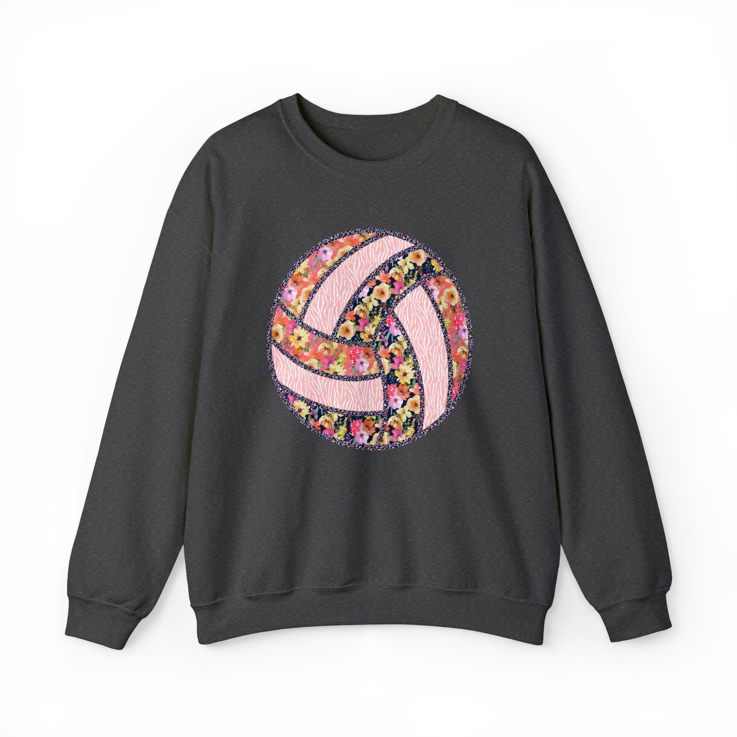 Floral Patchwork Volleyball Heavy Blend™ Crewneck Sweatshirt