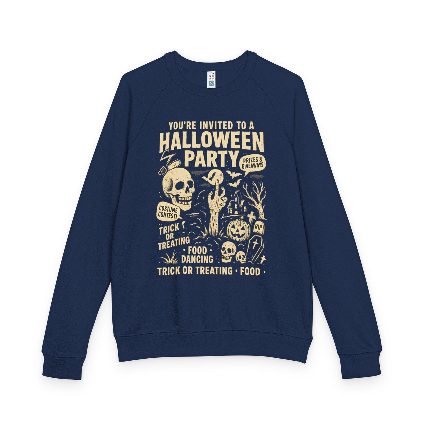 Halloween Party French Terry Raglan Crewneck