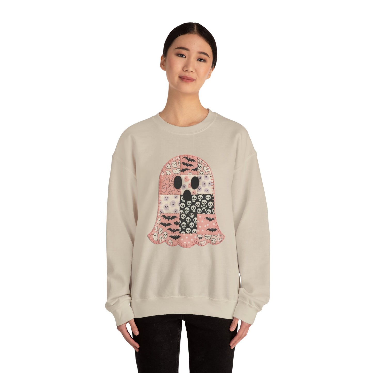 Patchwork Ghost Heavy Blend™ Crewneck Sweatshirt