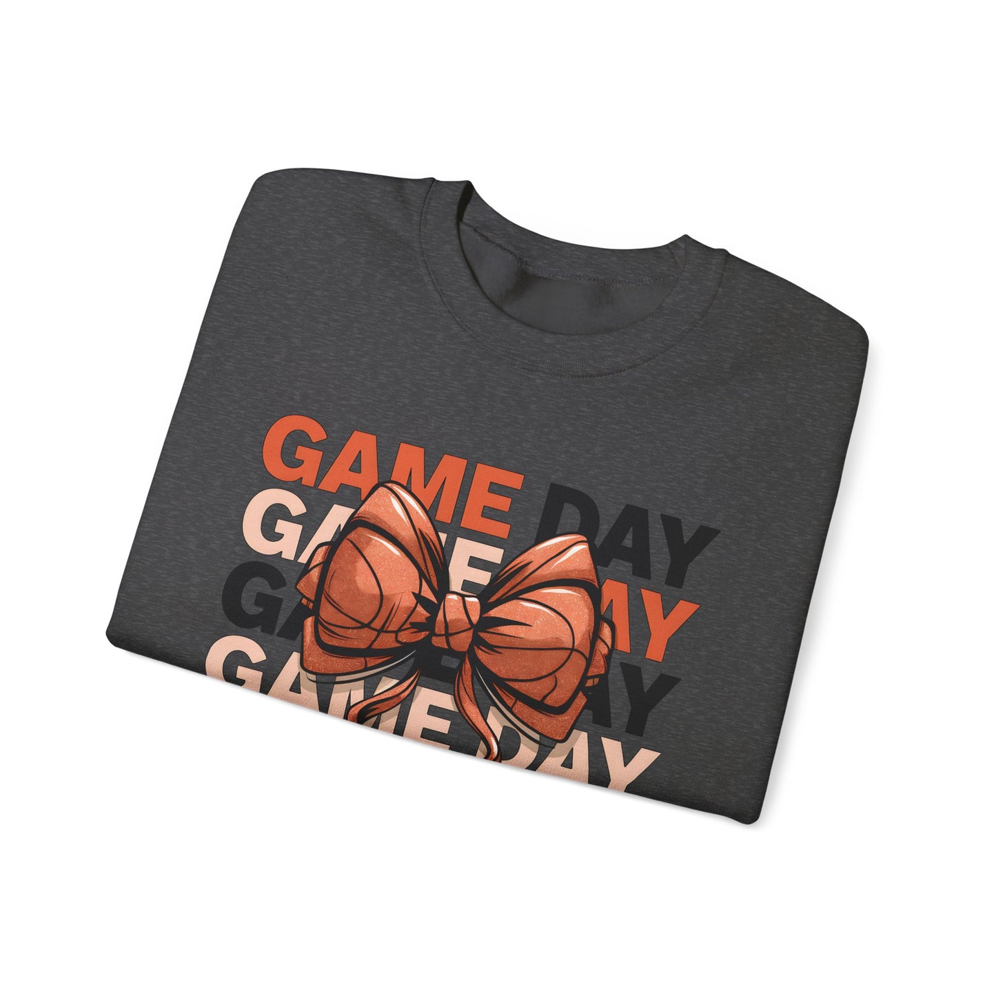 Game Day Basketball Bow Heavy Blend™ Crewneck Sweatshirt