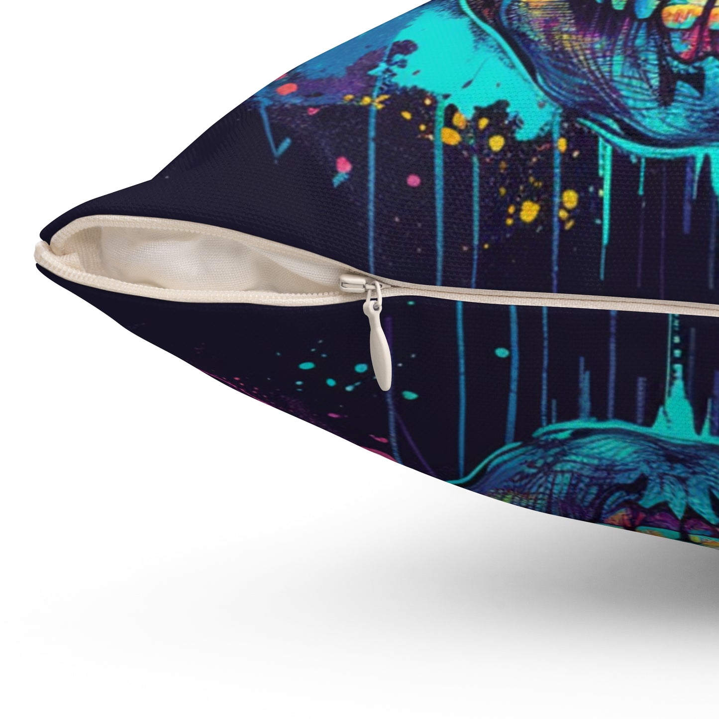 Colorful Skull Spun Polyester Square Pillow