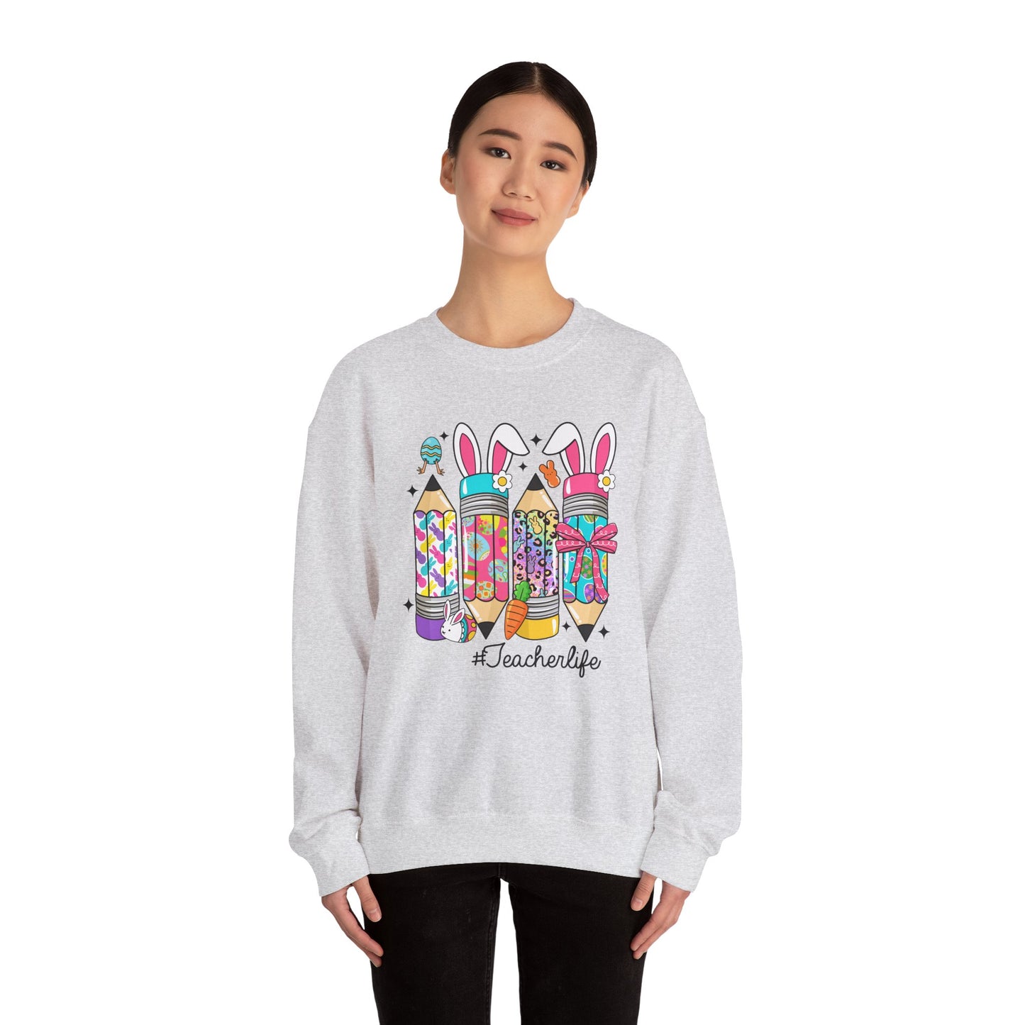 Easter Pencils Teacher Life Heavy Blend™ Crewneck Sweatshirt