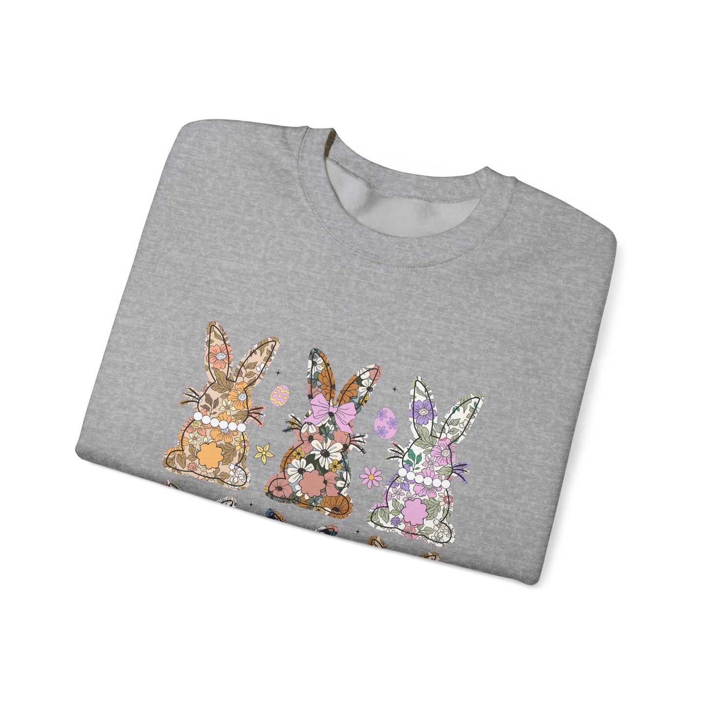 Floral Bunnies Heavy Blend™ Crewneck Sweatshirt