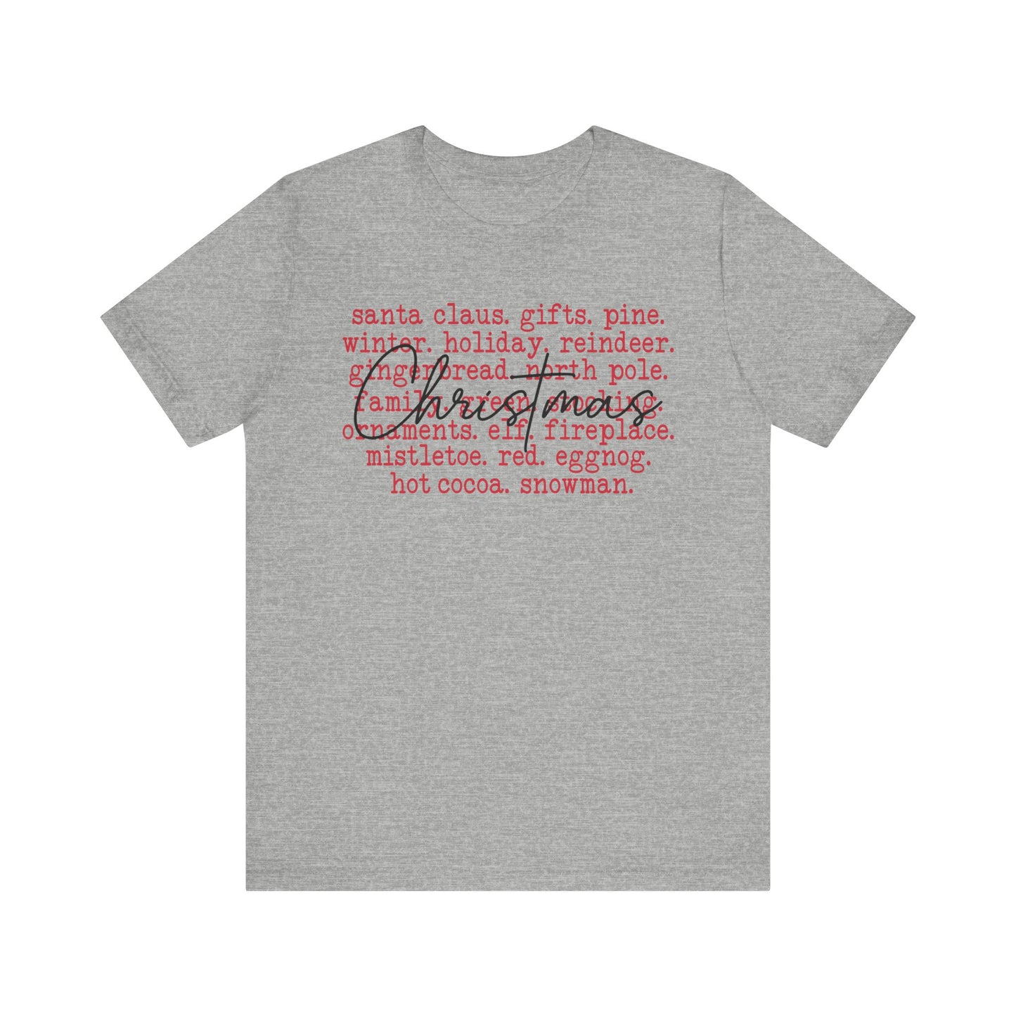 Christmas Words Jersey Short Sleeve Tee