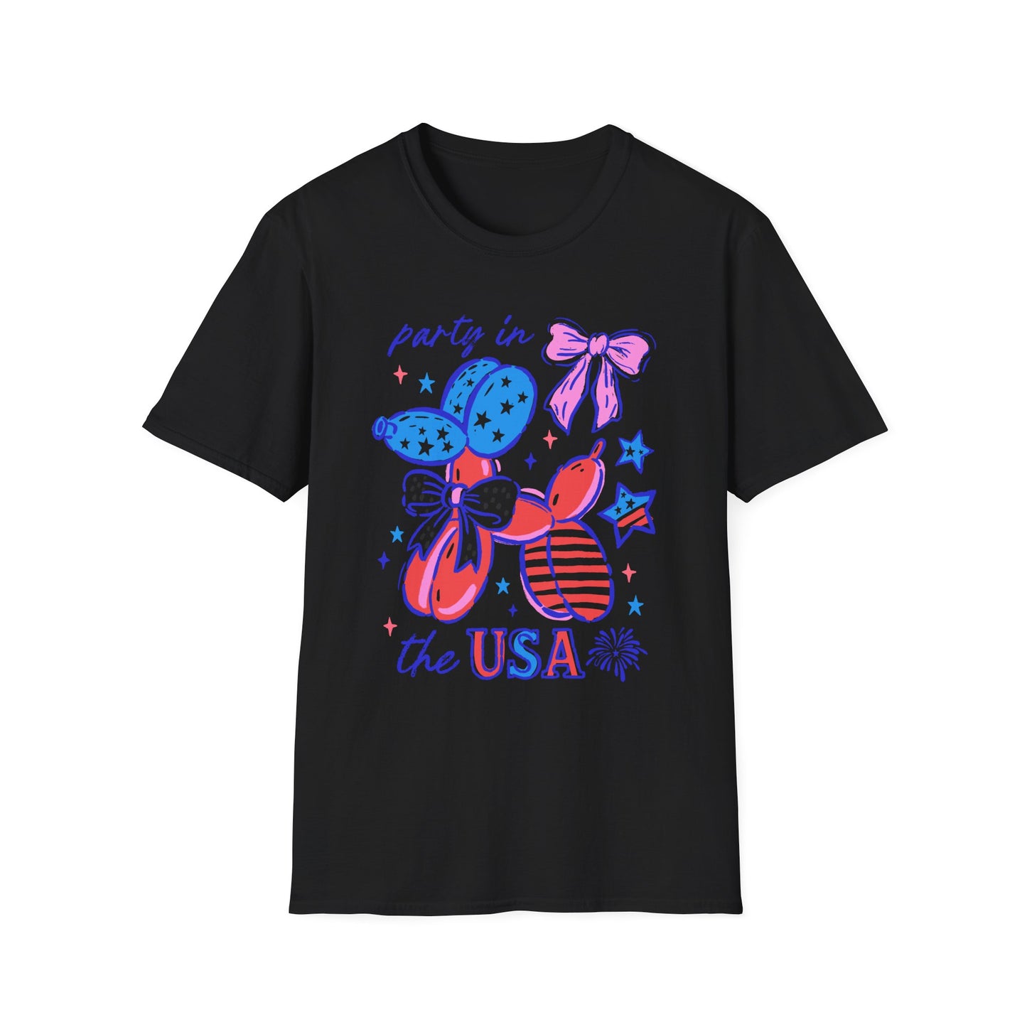 Party In The USA Balloon Dog Softstyle T-Shirt