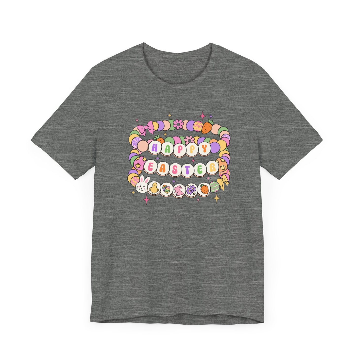 Happy Easter Beaded Bracelets Jersey Short Sleeve Tee
