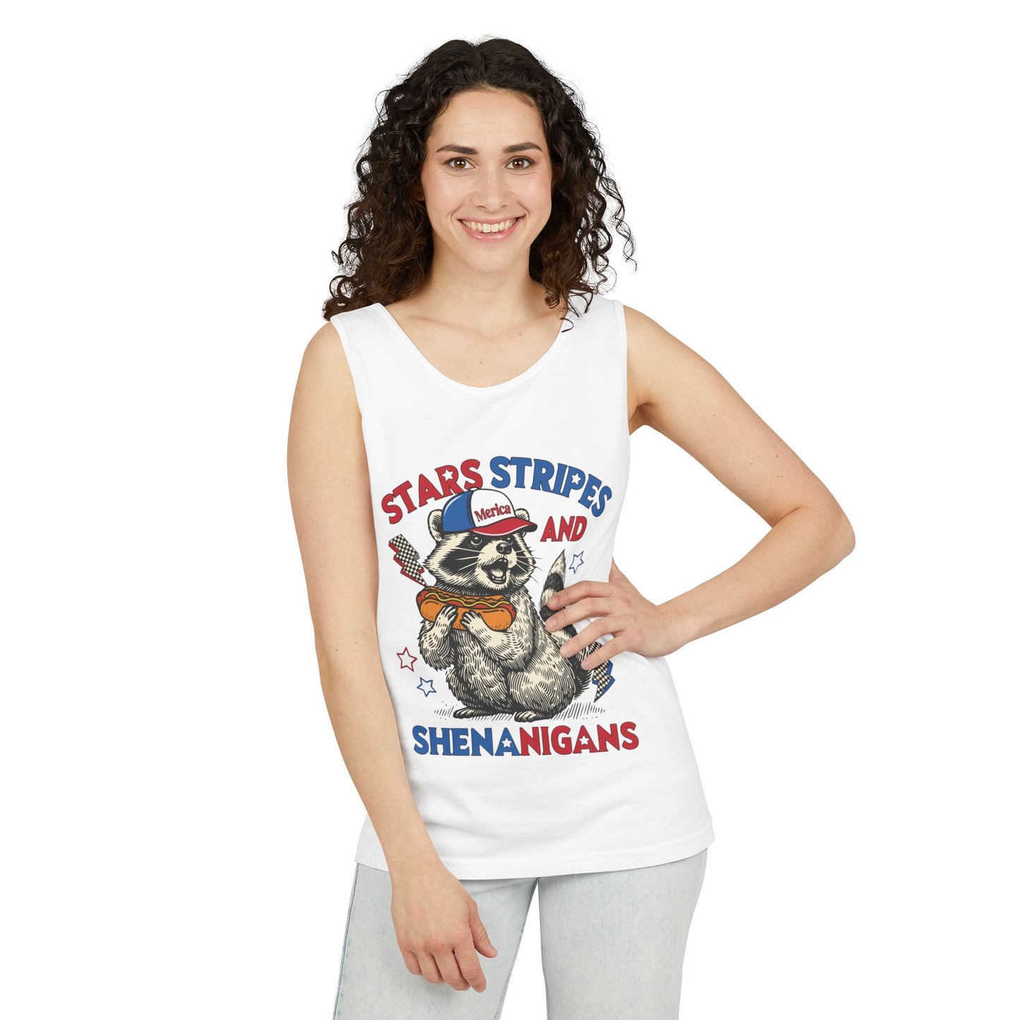 Stars Stripes and Shenanigans Garment-Dyed Tank Top