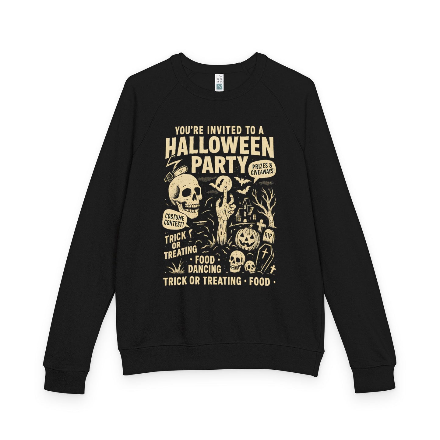 Halloween Party French Terry Raglan Crewneck
