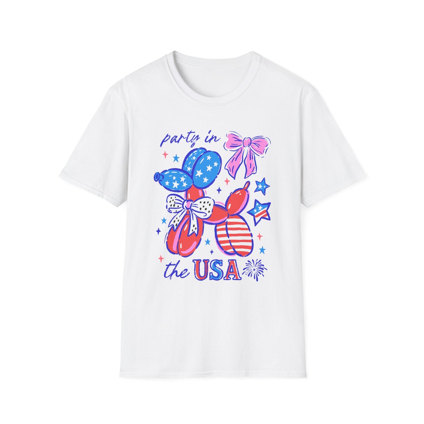 Party In The USA Balloon Dog Softstyle T-Shirt