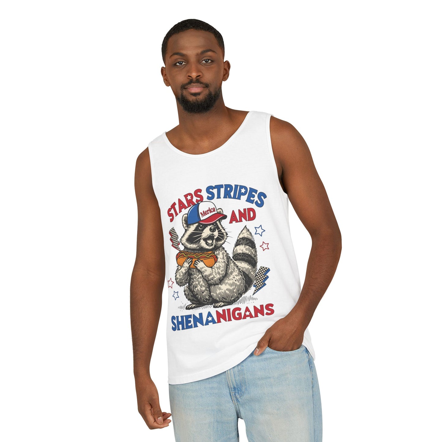 Stars Stripes and Shenanigans Garment-Dyed Tank Top