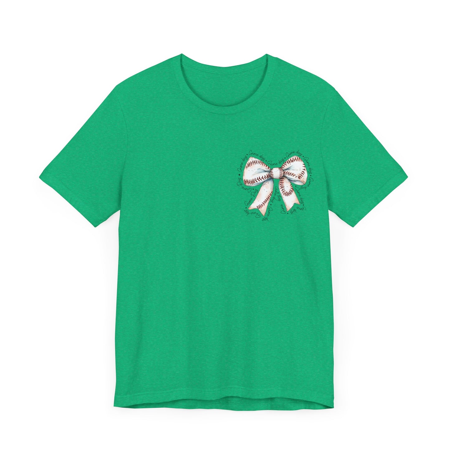 Baseball Game Day Bow Pocket Jersey Short Sleeve Tee