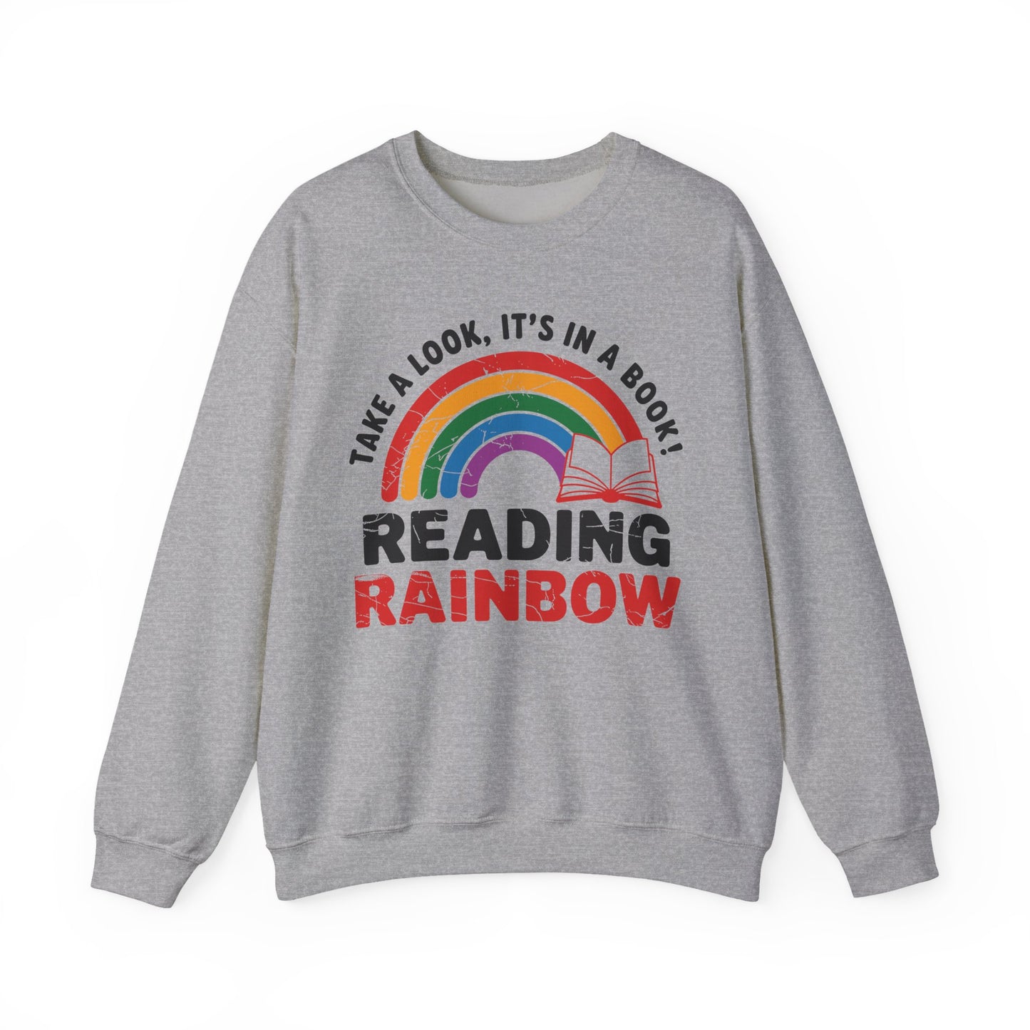 Retro Reading Rainbow Heavy Blend™ Crewneck Sweatshirt