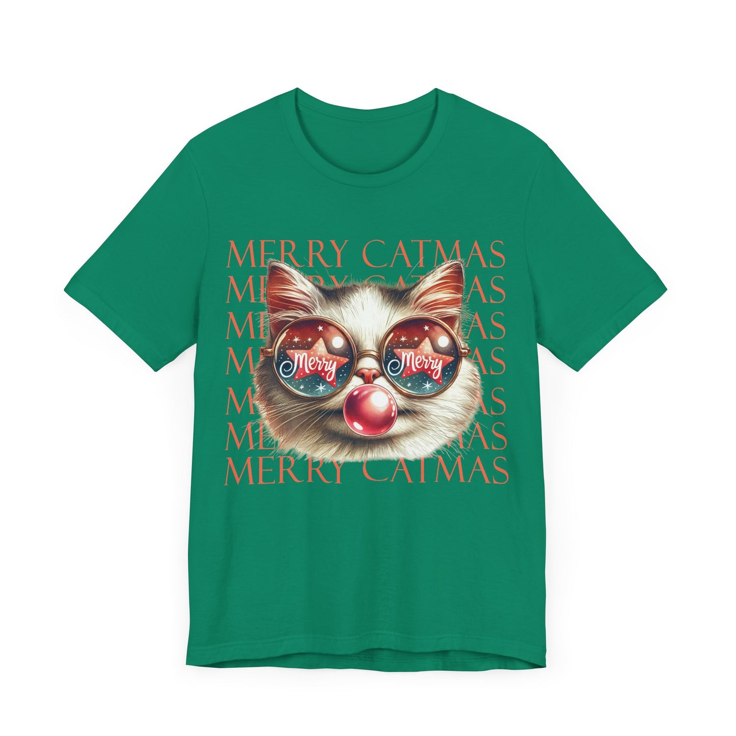Merry Catmas Jersey Short Sleeve Tee