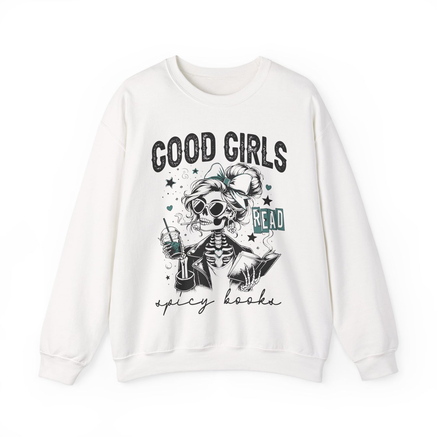 Good Girls Read Spicy Books Heavy Blend™ Crewneck Sweatshirt