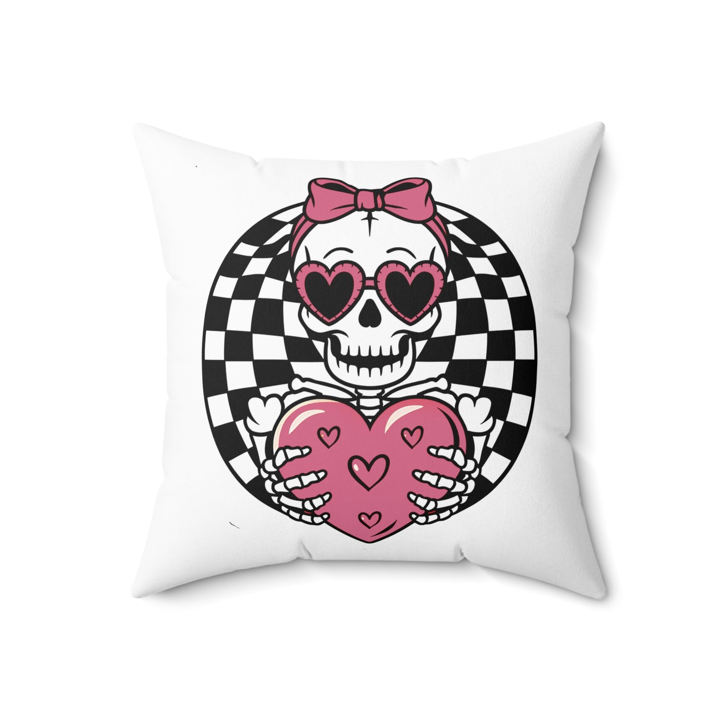 Retro Skellie Love Spun Polyester Square Pillow