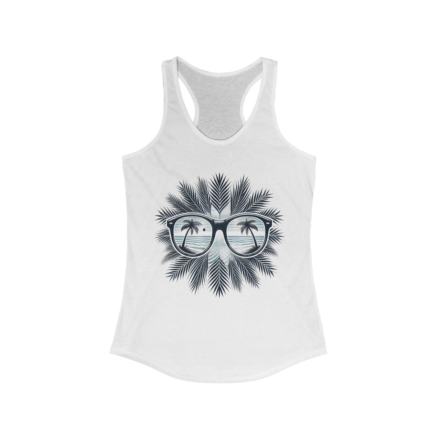 Vintage Palm Tree Glasses Women's Ideal Racerback Tank