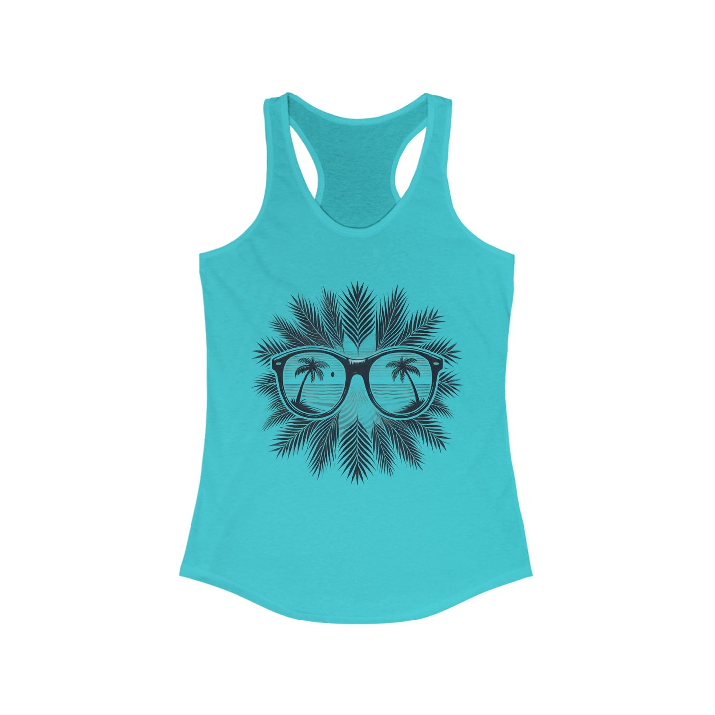 Vintage Palm Tree Glasses Women's Ideal Racerback Tank