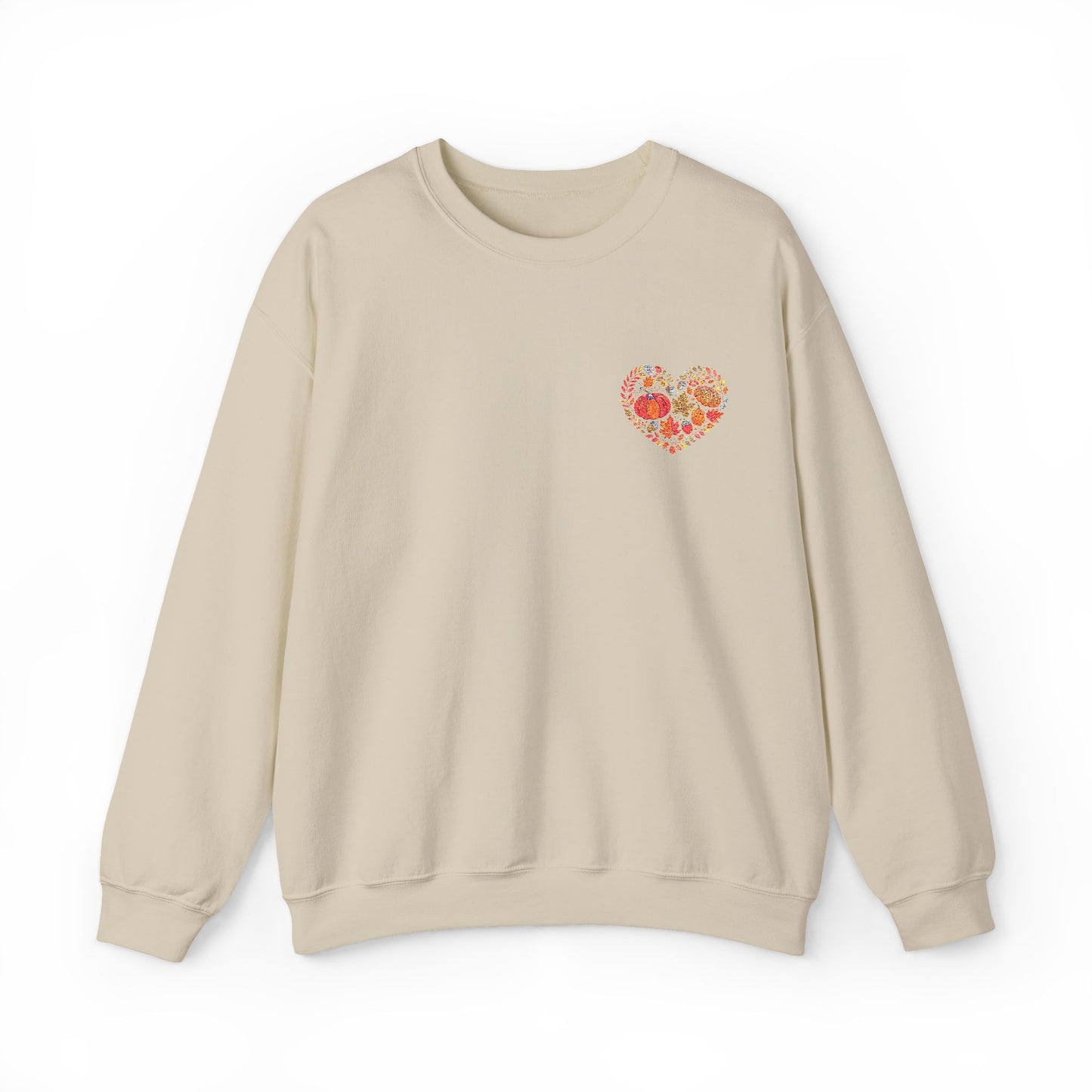 Embroidered Fall Heart Heavy Blend™ Crewneck Sweatshirt
