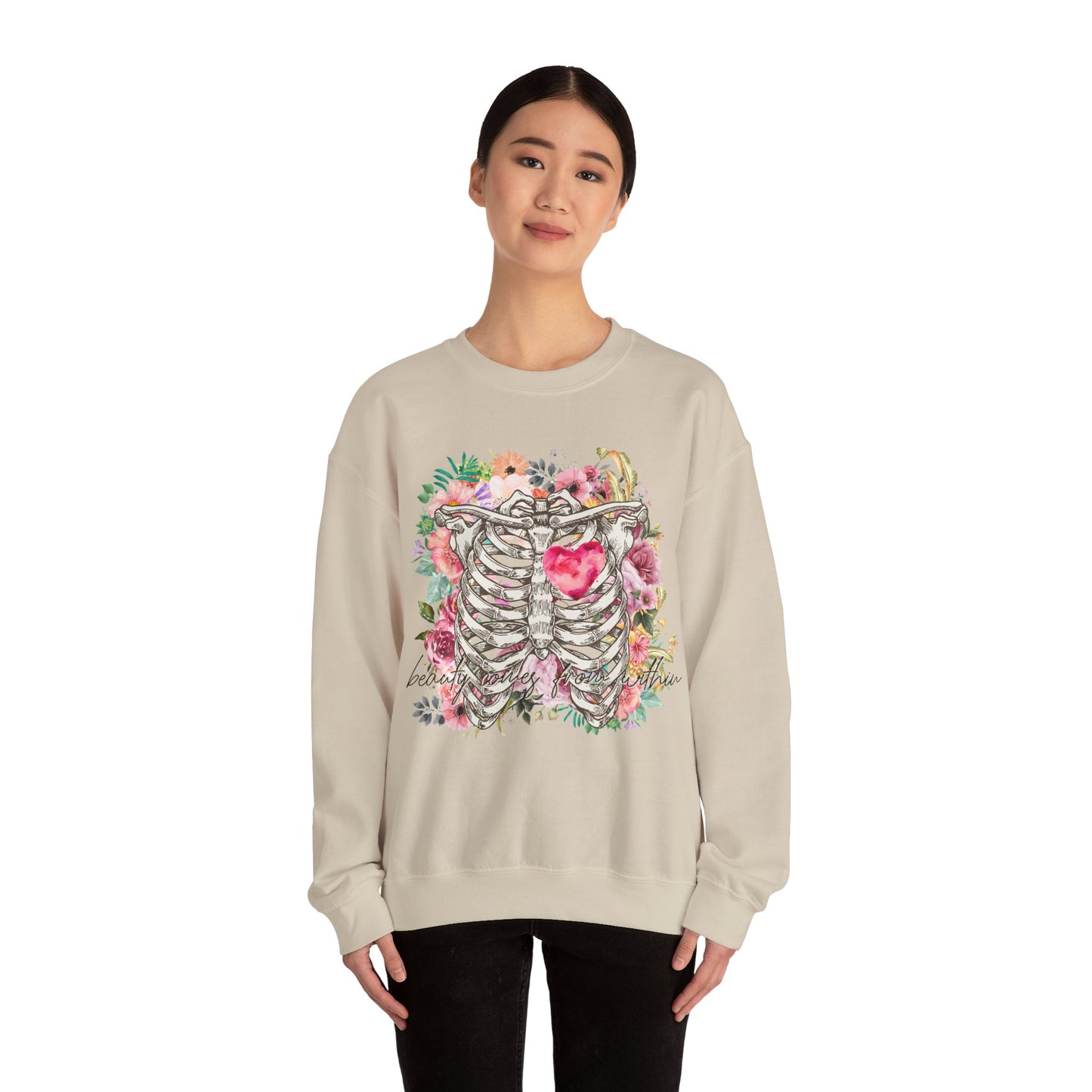 Beauty Comes From Within Heavy Blend™ Crewneck Sweatshirt