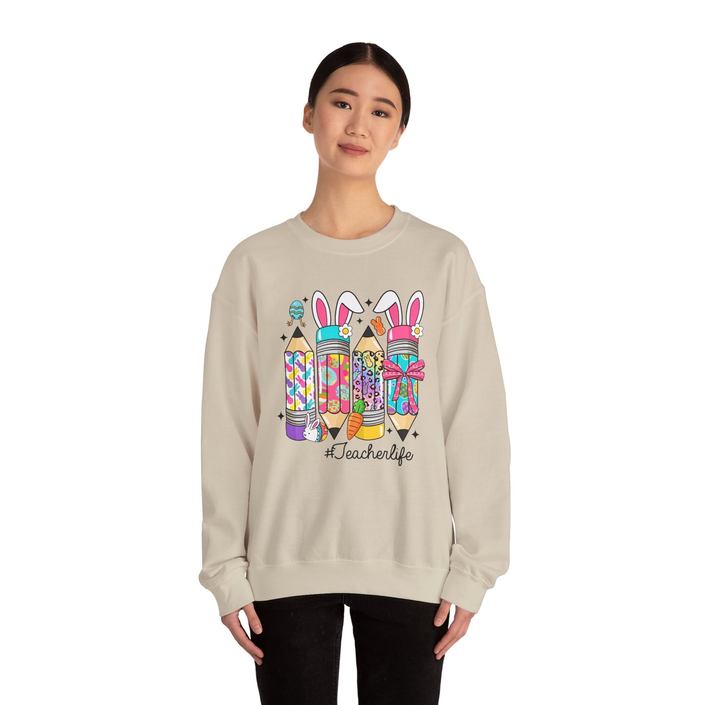Easter Pencils Teacher Life Heavy Blend™ Crewneck Sweatshirt