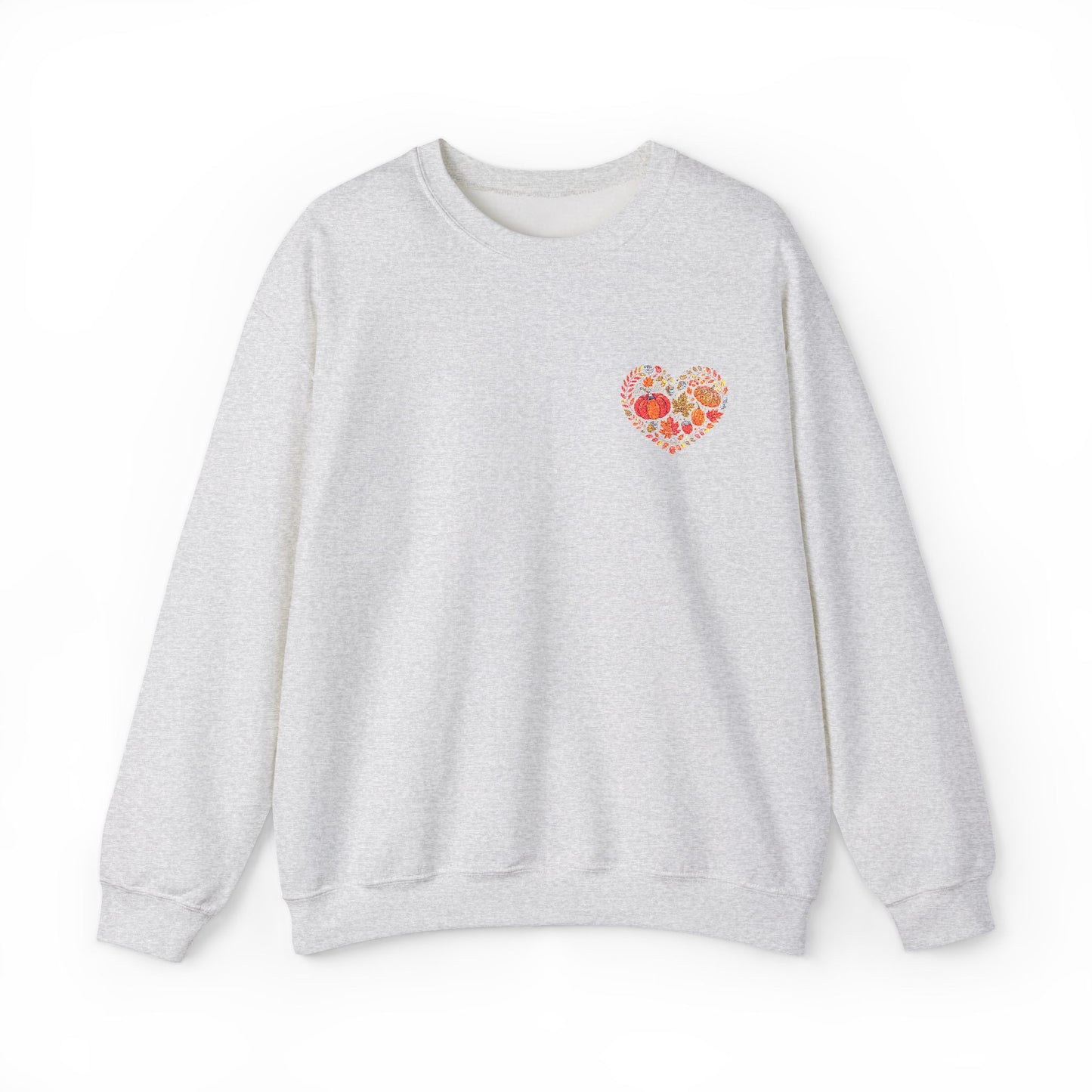 Embroidered Fall Heart Heavy Blend™ Crewneck Sweatshirt