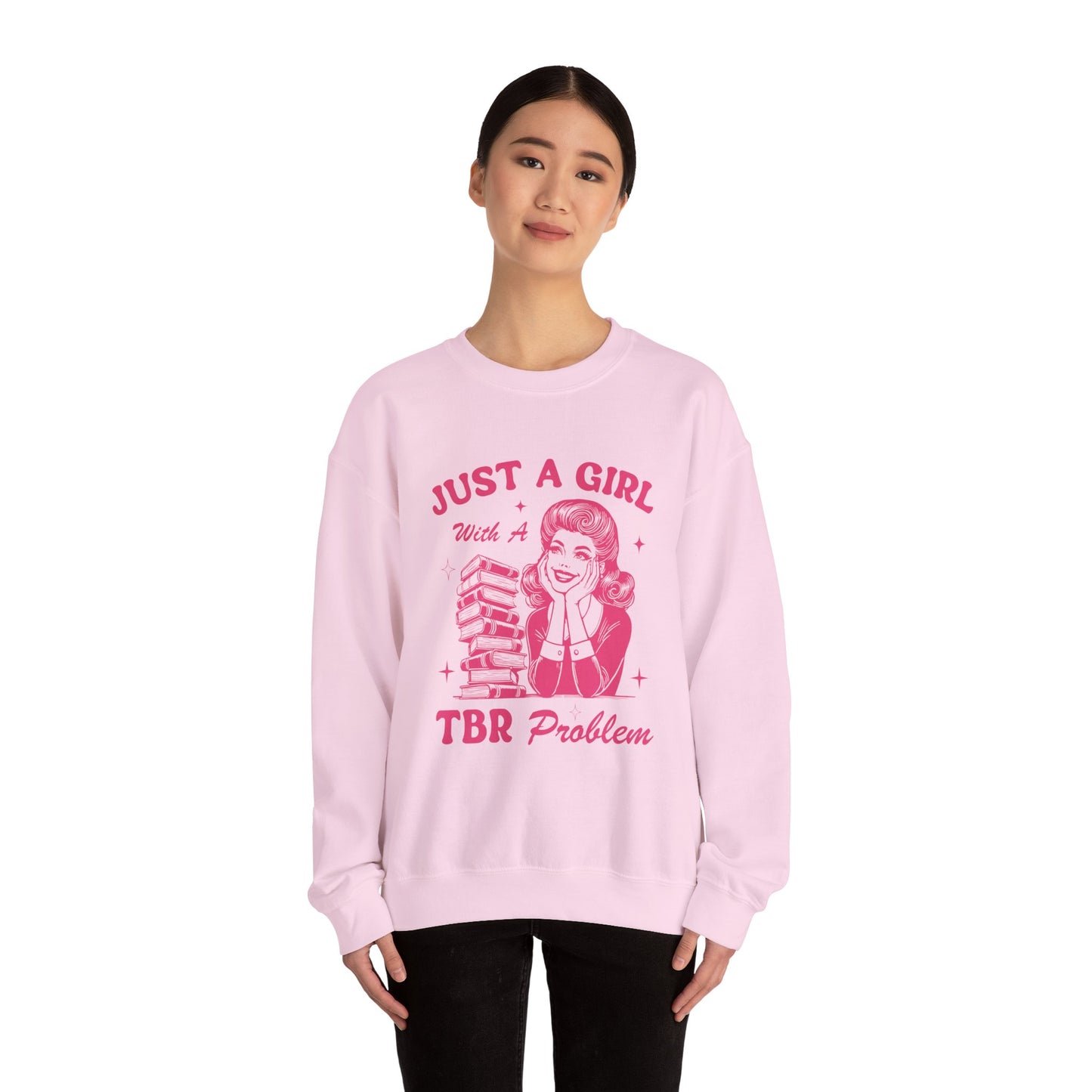 Just A Girl with A TBR Problem Heavy Blend™ Crewneck Sweatshirt