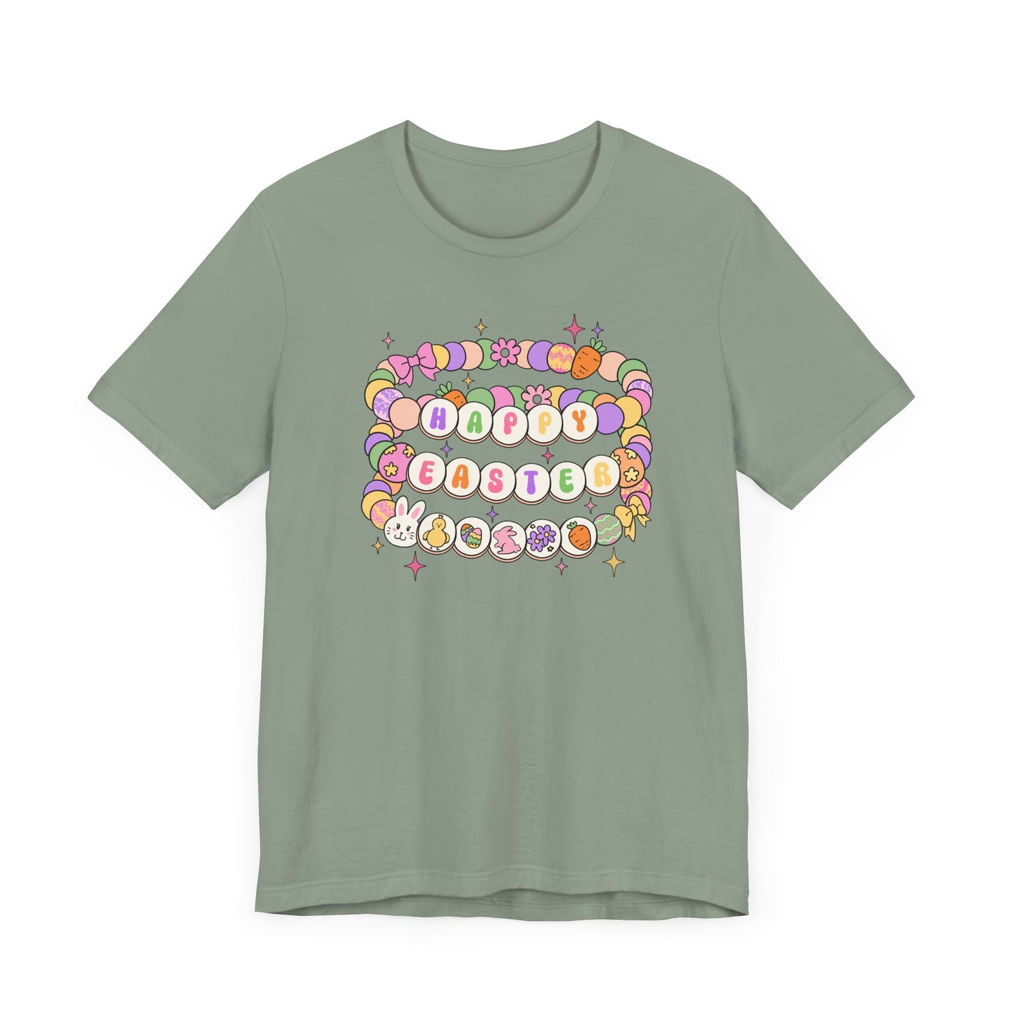 Happy Easter Beaded Bracelets Jersey Short Sleeve Tee