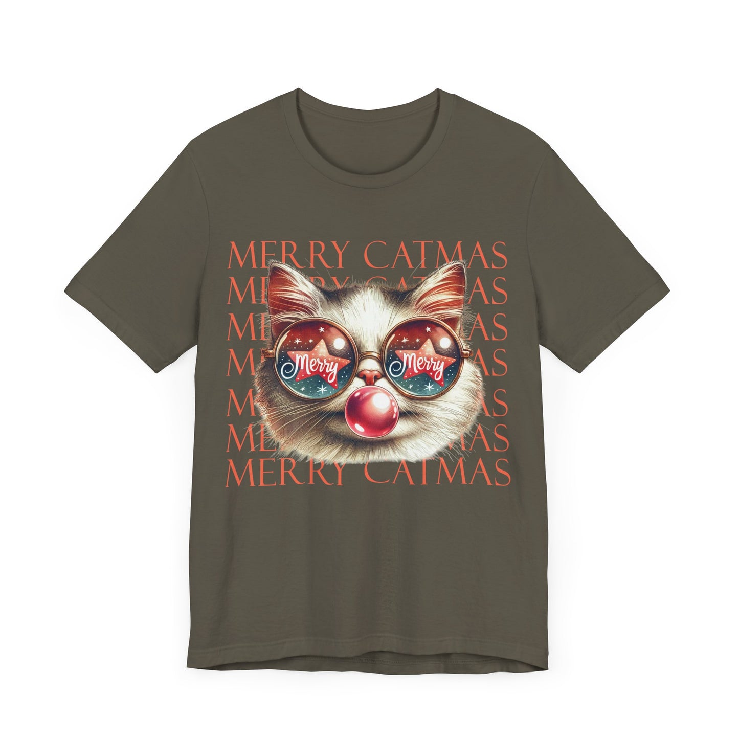 Merry Catmas Jersey Short Sleeve Tee