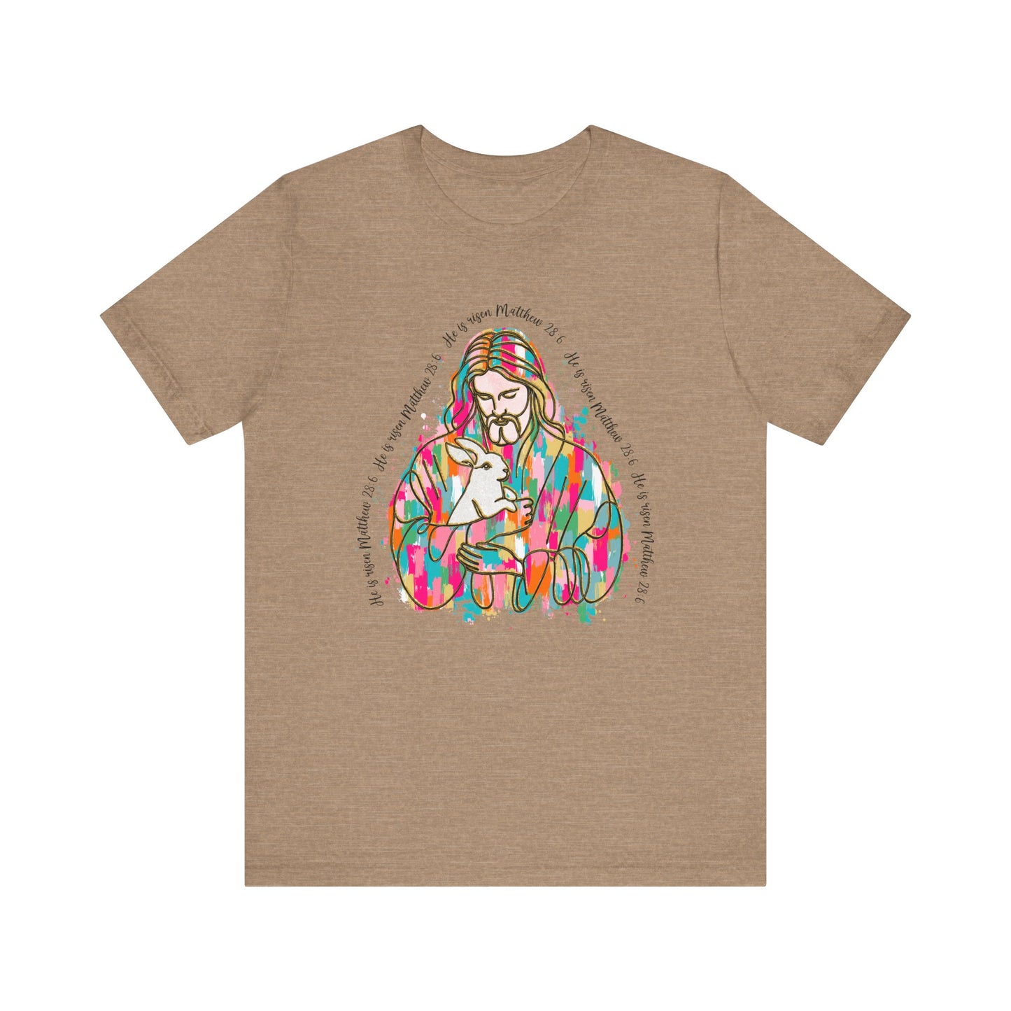 Brush Stroke Easter Jesus Jersey Short Sleeve Tee
