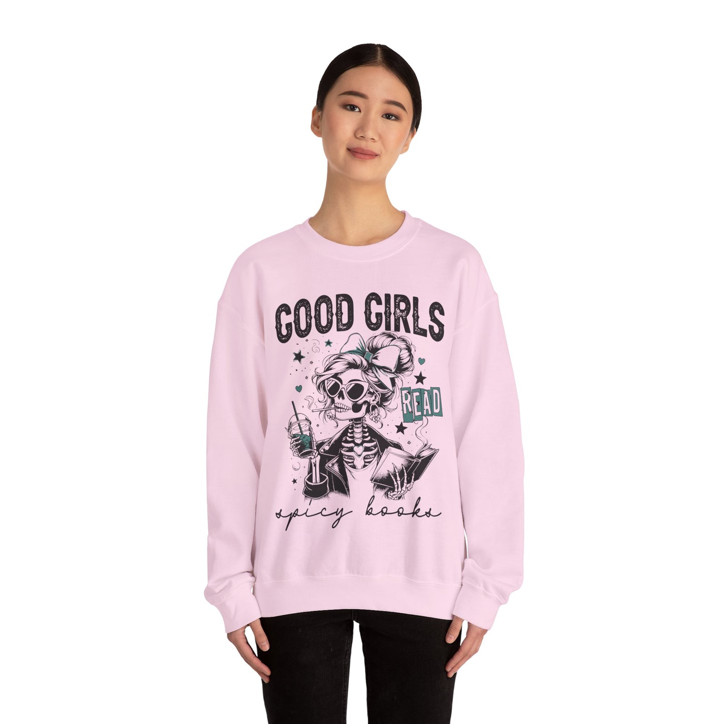 Good Girls Read Spicy Books Heavy Blend™ Crewneck Sweatshirt