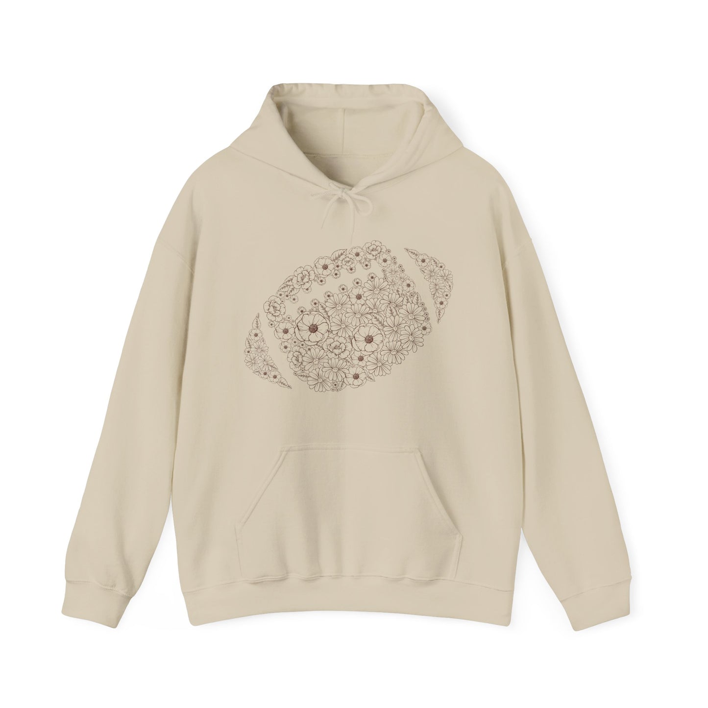 Floral Football Heavy Blend™ Hooded Sweatshirt