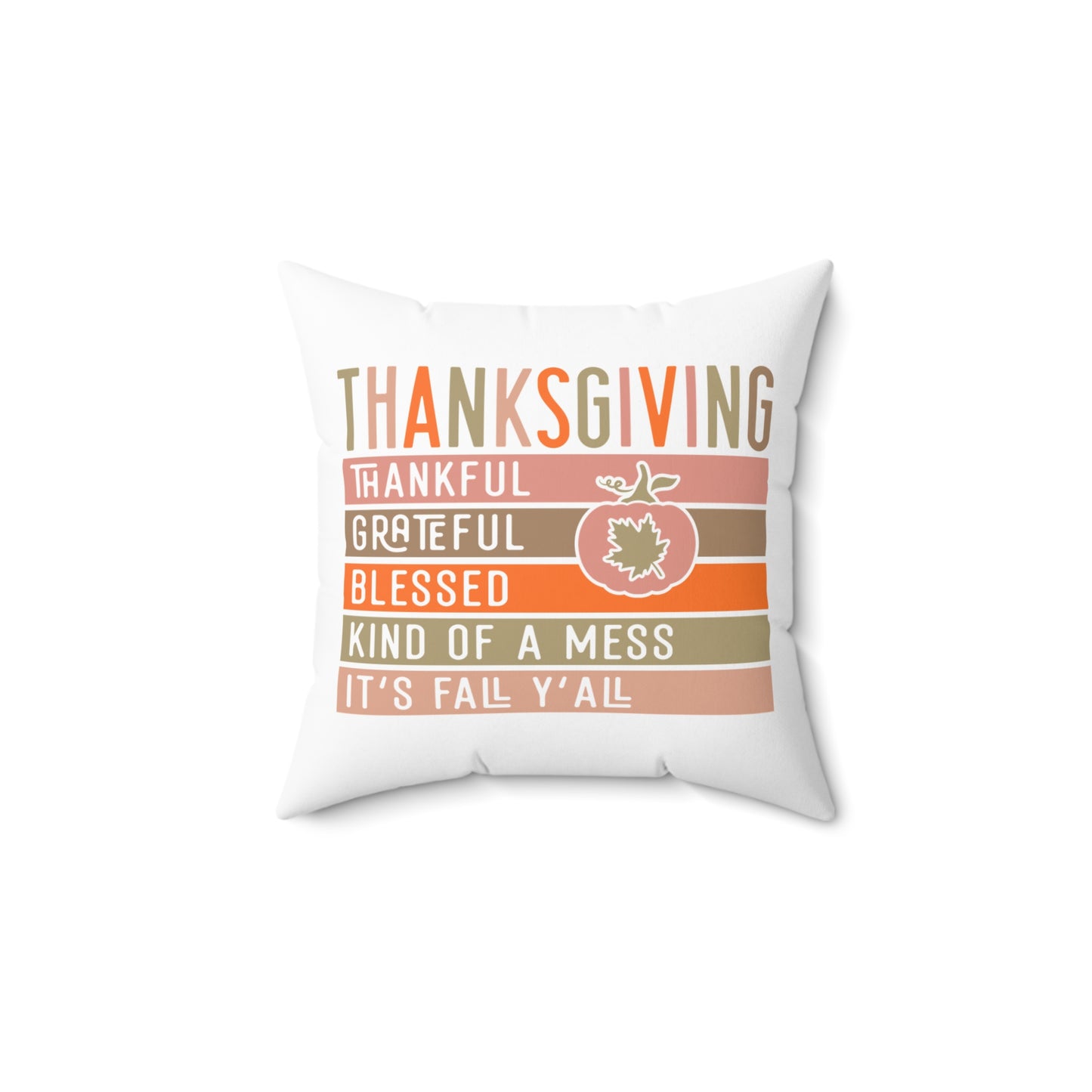 Thanksgiving Spun Polyester Square Pillow