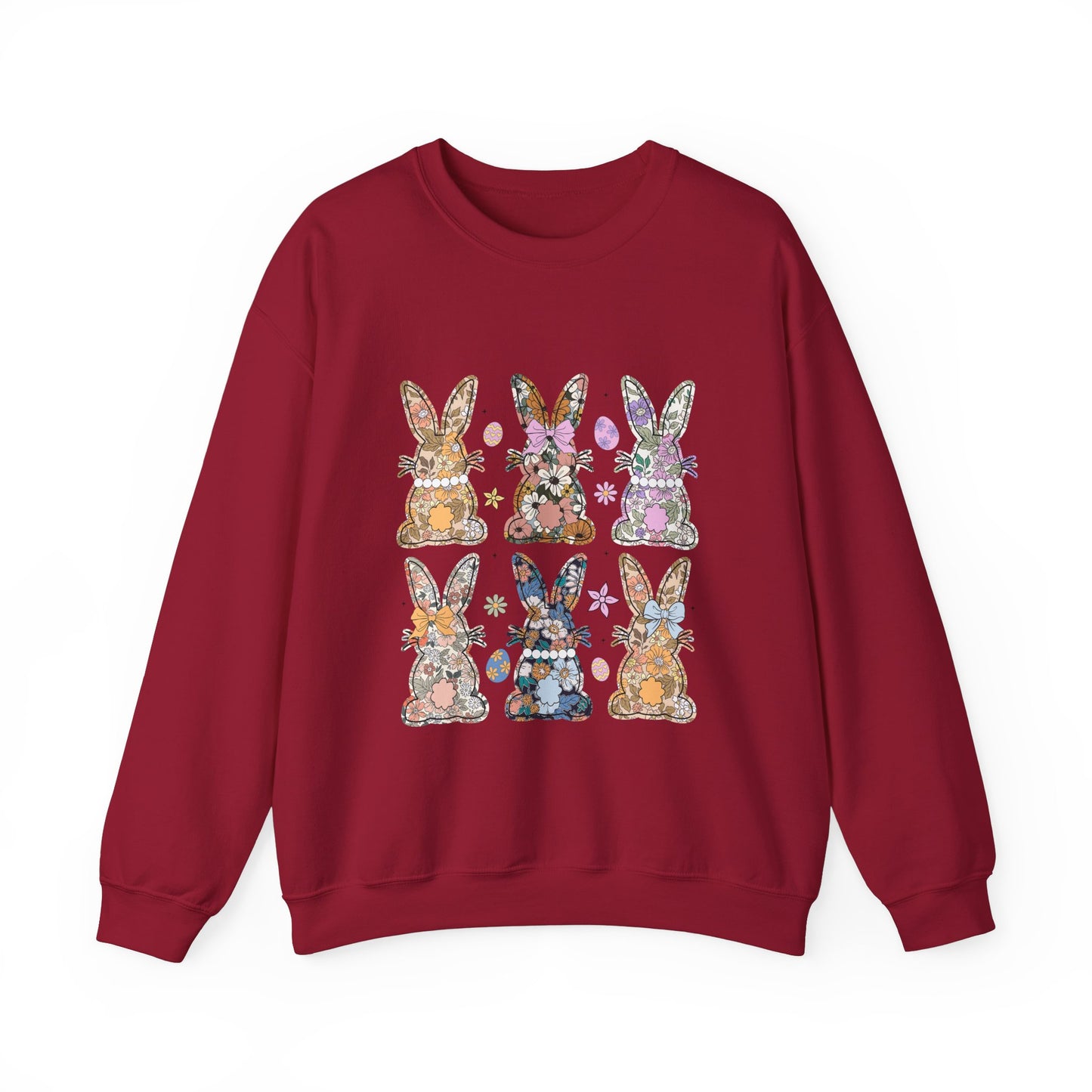 Floral Bunnies Heavy Blend™ Crewneck Sweatshirt