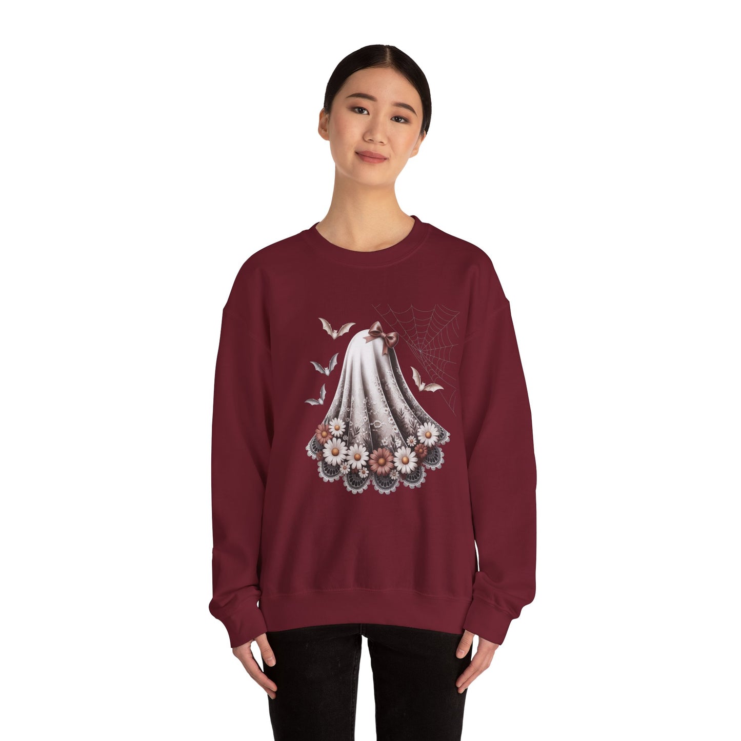Lace Ghost Heavy Blend™ Crewneck Sweatshirt