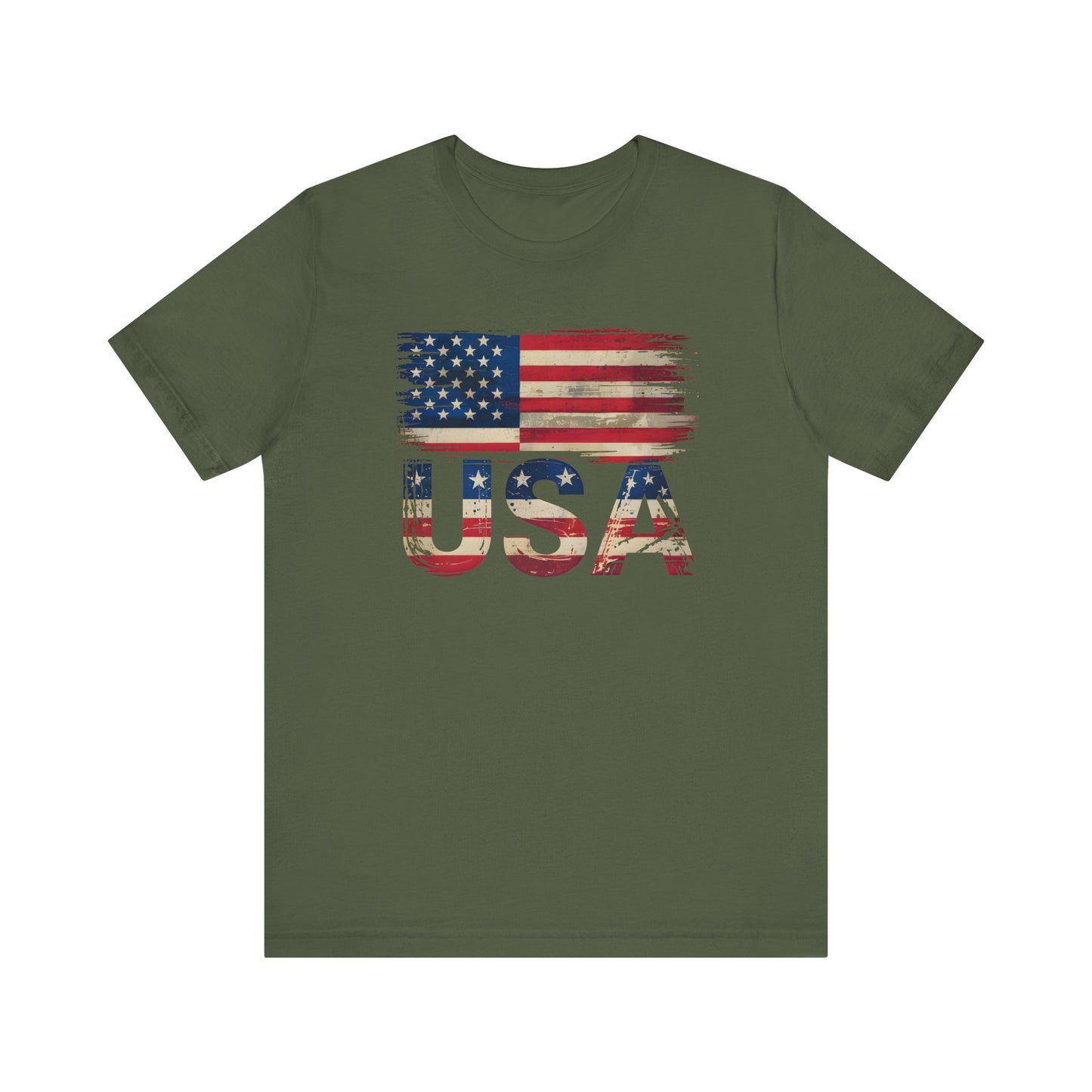 Distressed USA Jersey Short Sleeve Tee