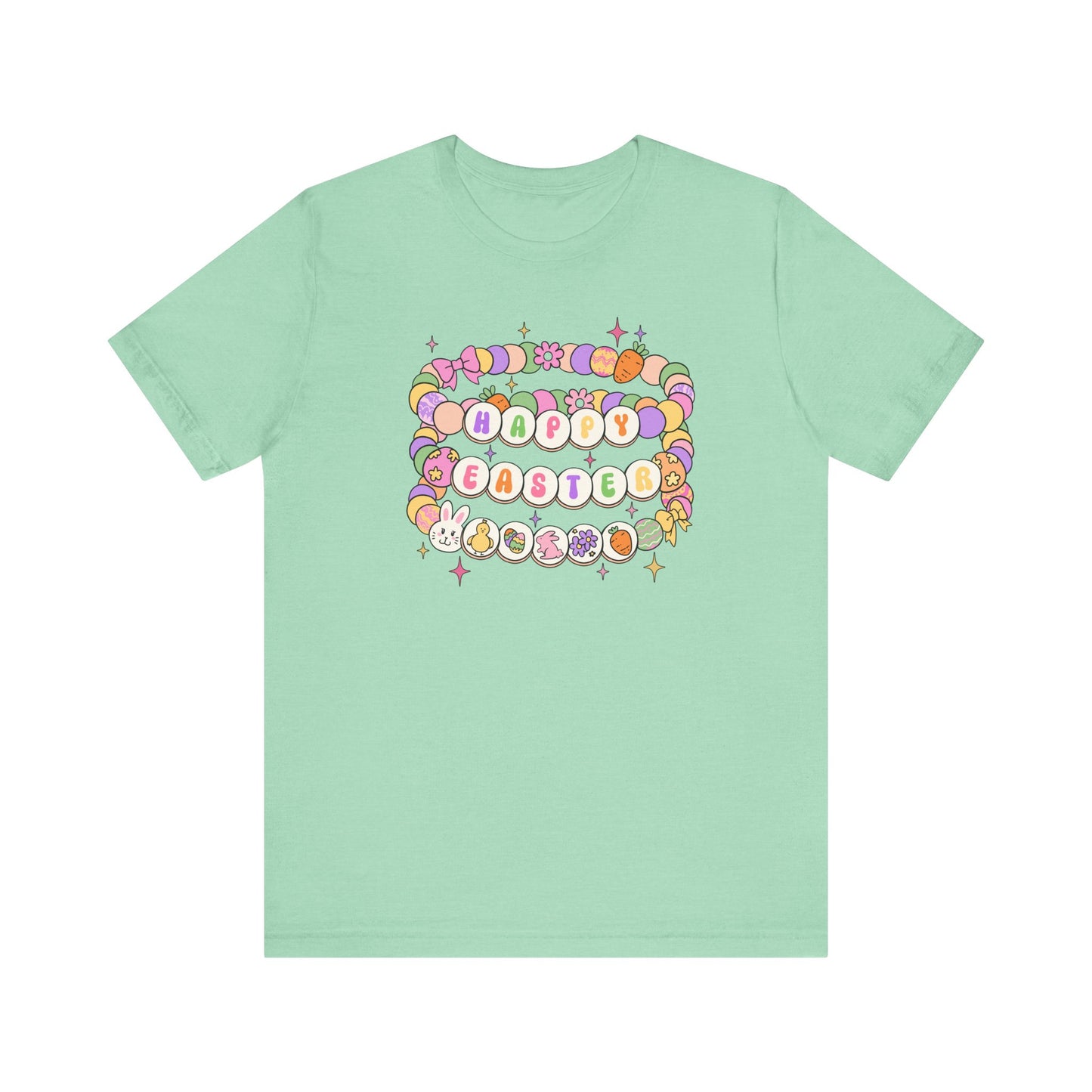 Happy Easter Beaded Bracelets Jersey Short Sleeve Tee