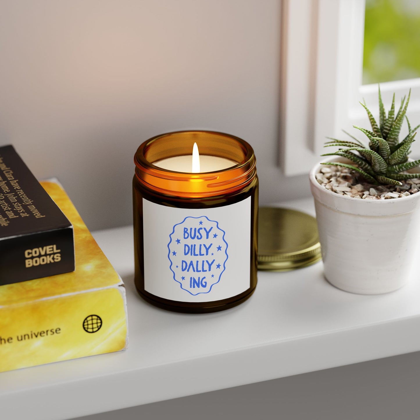 Busy Dilly Dallying Scented Candles, Coconut Apricot Wax (4oz, 9oz)