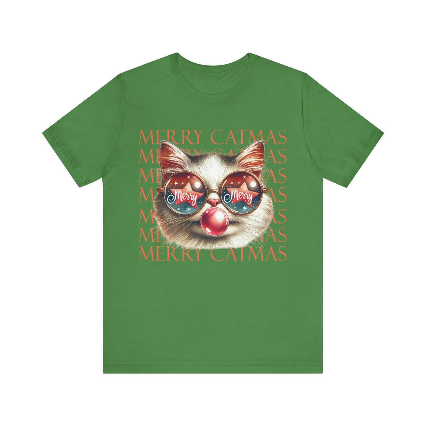 Merry Catmas Jersey Short Sleeve Tee
