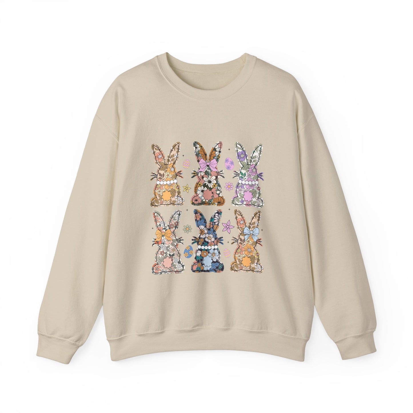 Floral Bunnies Heavy Blend™ Crewneck Sweatshirt