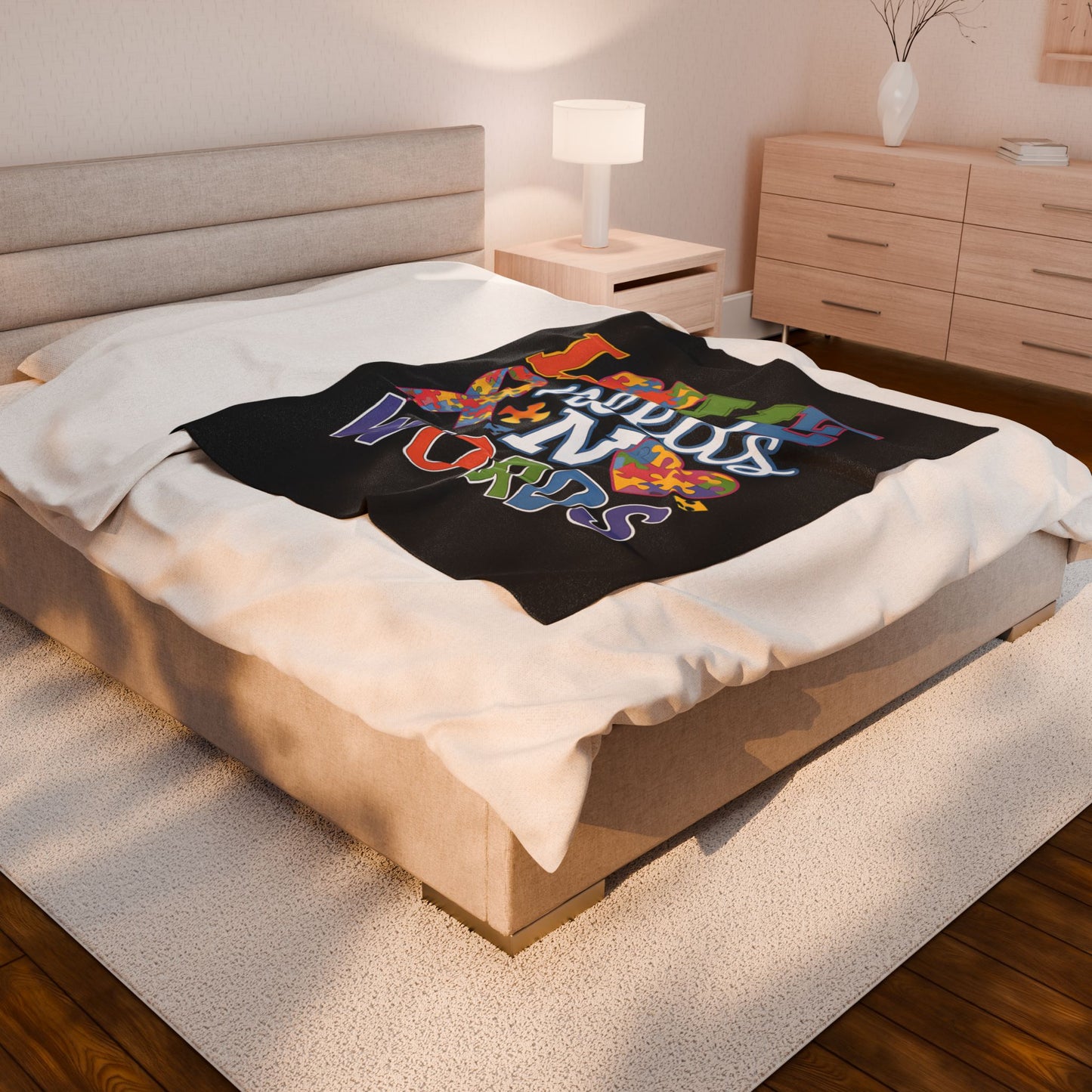 Love Needs No Words Autism Awareness Velveteen Plush Blanket