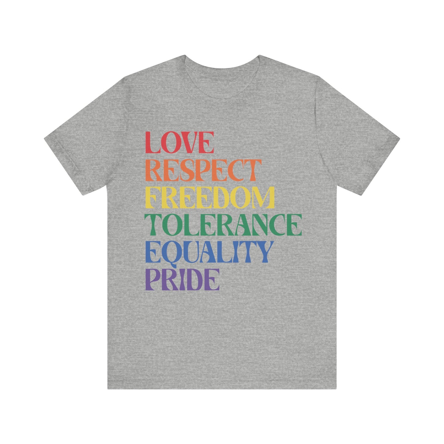 Love Respect Tolerance Equality Pride Jersey Short Sleeve Tee