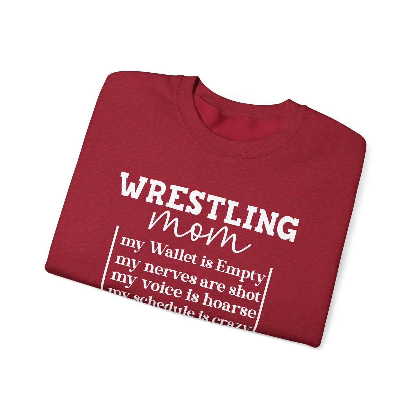 Wrestling Mom Heart Is Full Heavy Blend™ Crewneck Sweatshirt
