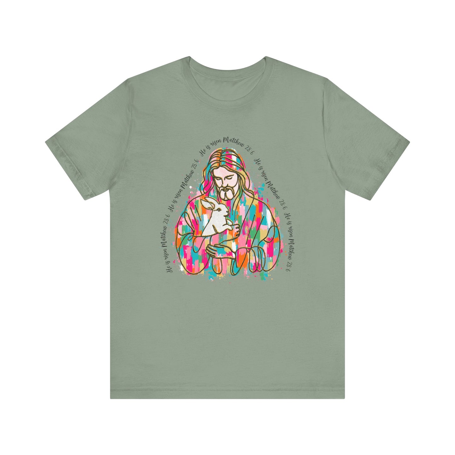 Brush Stroke Easter Jesus Jersey Short Sleeve Tee