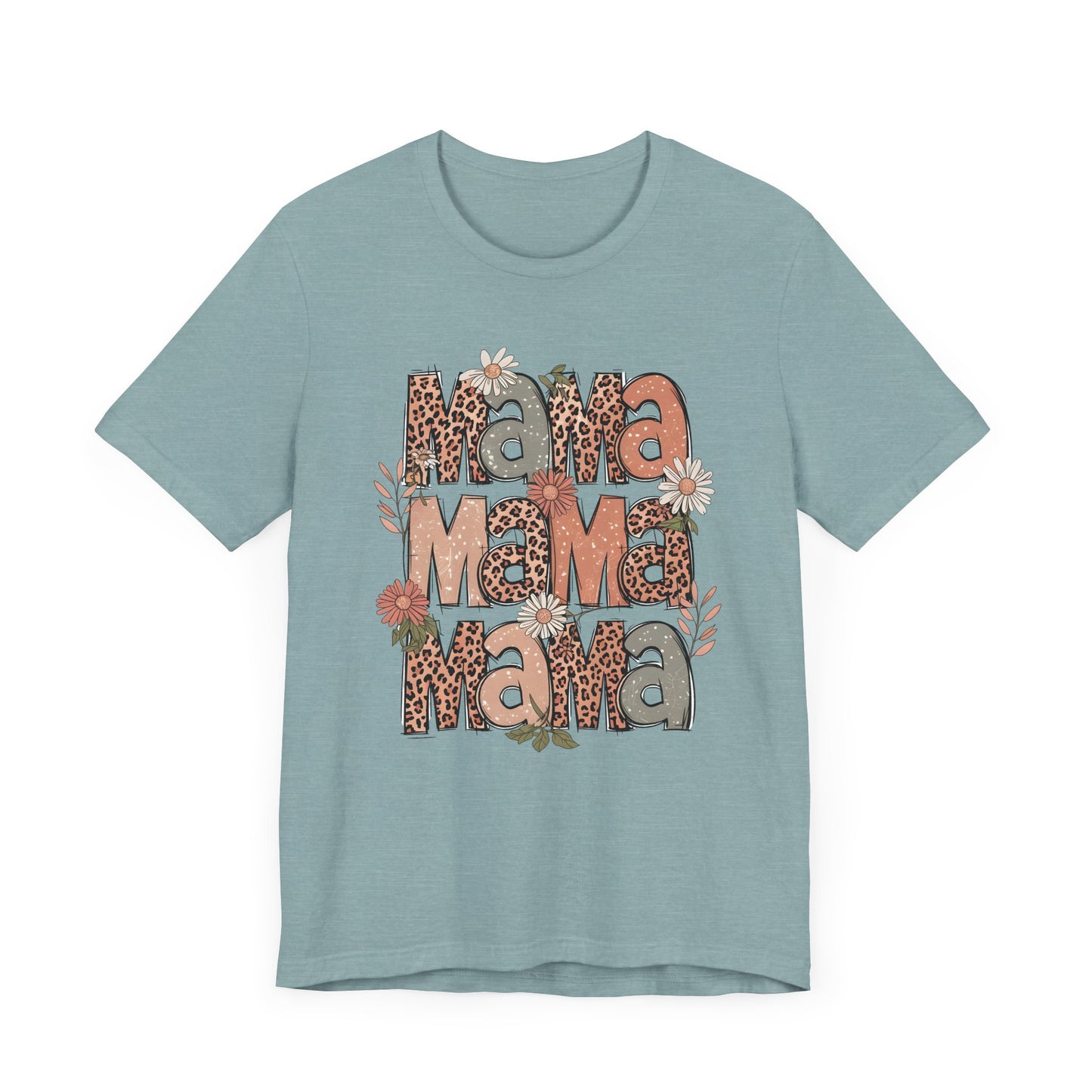Floral Stacked Mama Jersey Short Sleeve Tee